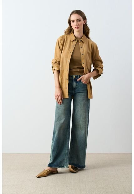 Jean Wide Leg High Waist Para Mujer Aqua Jean Wide Leg High Waist Para Mujer Aqua Azul 10 VÉLEZ