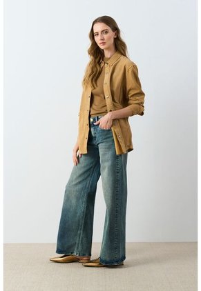 Jean Wide Leg High Waist Para Mujer Aqua Jean Wide Leg High Waist Para Mujer Aqua Azul 10 VÉLEZ