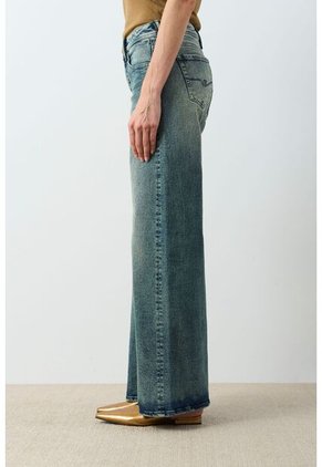 Jean Wide Leg High Waist Para Mujer Aqua Jean Wide Leg High Waist Para Mujer Aqua Azul 10 VÉLEZ