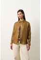Camisa Peonia En Lino Con Acabado Metalizado Para Mujer Oversized Camisa Peonia En Lino Con Acabado Metalizado Para Mujer Oversized Bronce M VÉLEZ de Vélez