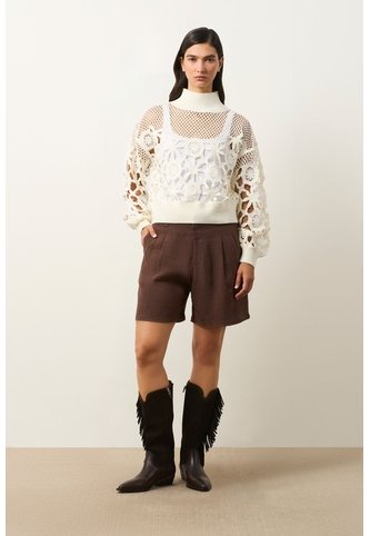 Sweater Oversize Cuello Alto En Algodón Para Mujer Runas Sweater Oversize Cuello Alto En Algodón Para Mujer Runas Crema XL VÉLEZ Vélez