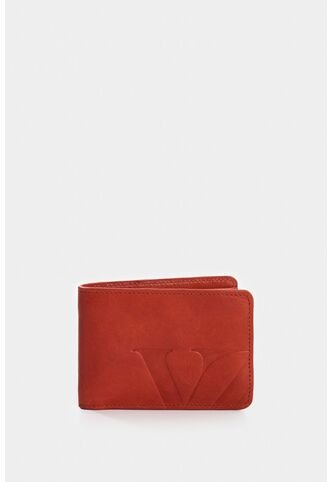 Billetera Alden De Cuero Para Hombre Monogram Billetera Alden De Cuero Para Hombre Monogram Naranja VÉLEZ Vélez