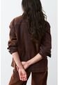Chaqueta Oversized En Denim Gamuzado Para Mujer Bronce Chaqueta Oversized En Denim Gamuzado Para Mujer Bronce Bronce XXL VÉLEZ de Vélez