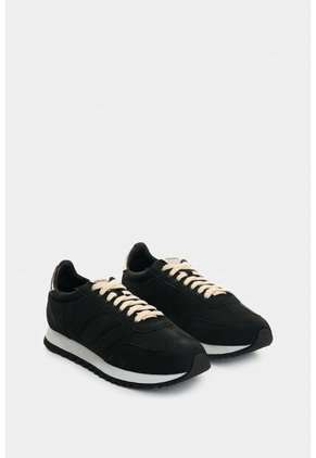 Tenis De Cuero Y Textil Para Mujer Flora Tenis De Cuero Y Textil Para Mujer Flora Negro 36 VÉLEZ