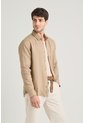 Camisa Manga Larga En Lino Para Hombre Silueta Semi Ajustada Camisa Manga Larga En Lino Para Hombre Silueta Semi Ajustada Tabaco L VÉLEZ de Vélez