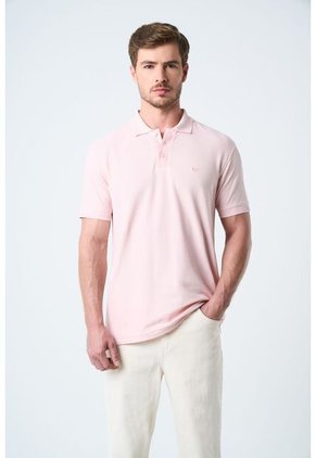 Polo Para Hombre Semi Fit Detalle Jacquard Polo Para Hombre Semi Fit Detalle Jacquard Rosado XS VÉLEZ
