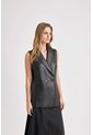 Chaleco Sol De Cuero Ovino Para Mujer Fit Recto Chaleco Sol De Cuero Ovino Para Mujer Fit Recto Negro XL VÉLEZ de Vélez