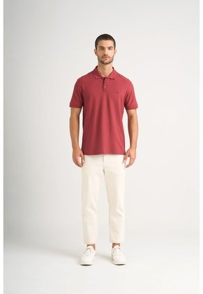 Polo Para Hombre Semi Fit Detalle Jacquard Polo Para Hombre Semi Fit Detalle Jacquard Vinotinto XL VÉLEZ