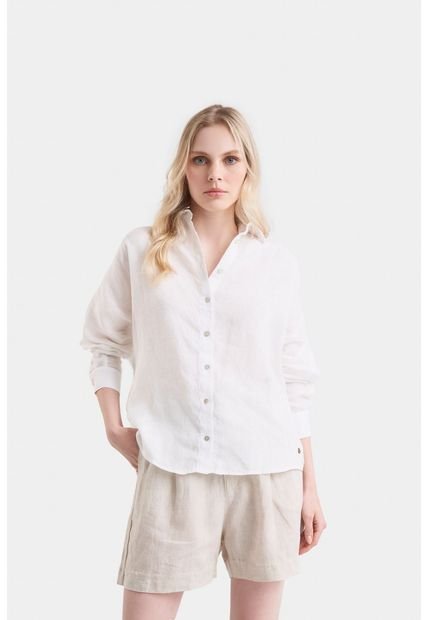 Camisa Manga Larga Peonia Para Mujer Camisa Manga Larga Peonia Para Mujer Blanco L Vélez