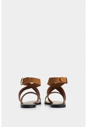 Sandalia Plana Draco De Cuero Para Mujer Amarre Al Tobillo Sandalia Plana Draco De Cuero Para Mujer Amarre Al Tobillo Miel 39 VÉLEZ