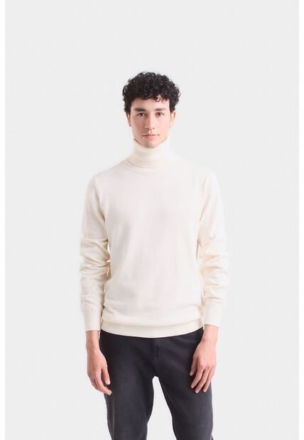 Sweater Cuello Tortuga Tejido Para Hombre Sweater Cuello Tortuga Tejido Para Hombre Crema S Vélez
