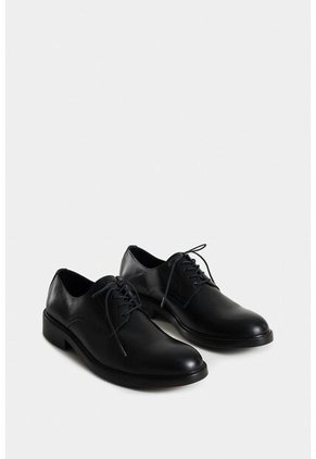 Zapatos Cordón Lunar De Cuero Liso Para Hombre Cordón Redondo Zapatos Cordón Lunar De Cuero Liso Para Hombre Cordón Redondo Negro 41 Vélez