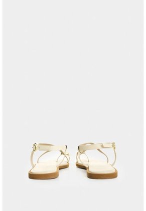 Sandalia Plana De Cuero Para Mujer Kira Sandalia Plana De Cuero Para Mujer Kira Beige 34 VÉLEZ