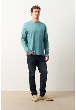 Camiseta Tejida Manga Larga Para Hombre Sabina Camiseta Tejida Manga Larga Para Hombre Sabina Agua Marina XL VÉLEZ