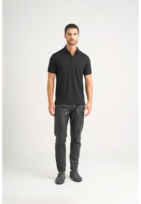 Polo Lucca Manga Corta Para Hombre Texturizada Polo Lucca Manga Corta Para Hombre Texturizada Negro L VÉLEZ