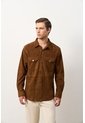 Camisa Mutara De Cuero Gamuzado Para Hombre Semi Ajustada Camisa Mutara De Cuero Gamuzado Para Hombre Semi Ajustada Tabaco M VÉLEZ de Vélez
