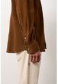 Camisa Mutara De Cuero Gamuzado Para Hombre Semi Ajustada Camisa Mutara De Cuero Gamuzado Para Hombre Semi Ajustada Tabaco M VÉLEZ de Vélez