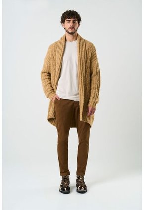 Cardigan Acanalado Para Hombre Selva Cardigan Acanalado Para Hombre Selva Miel S VÉLEZ