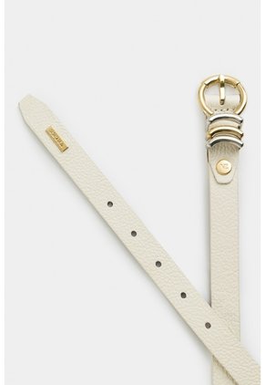 Cinturón Unifaz De Cuero Para Mujer Puntera Hexagonal Cinturón Unifaz De Cuero Para Mujer Puntera Hexagonal Blanco L VÉLEZ