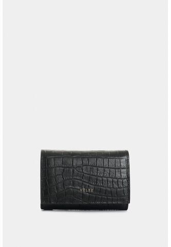 Billetera De Cuero Grabado Para Mujer Tessa Billetera De Cuero Grabado Para Mujer Tessa Negro VÉLEZ Vélez
