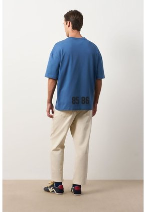 Camiseta Relaxed Fit Para Hombre Camiseta Relaxed Fit Para Hombre Azul XXL VÉLEZ