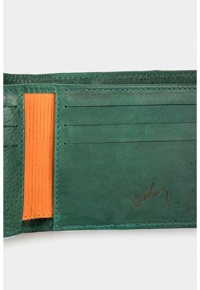 Billetera Ground De Cuero Grabado Para Hombre Efecto Envejecido Billetera Ground De Cuero Grabado Para Hombre Efecto Envejecido Verde Vélez