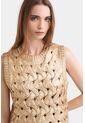 Chaleco Alba Tejido Folia Para Mujer Rectilíneo Chaleco Alba Tejido Folia Para Mujer Rectilíneo Dorado XL Vélez de Vélez