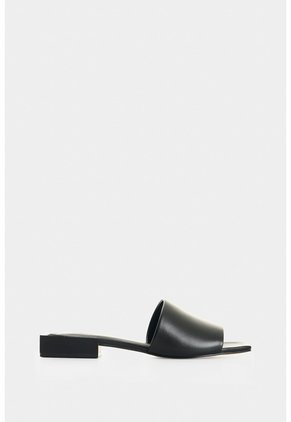 Sandalia Plana En Cuero Para Mujer Caliza Sandalia Plana En Cuero Para Mujer Caliza Negro 41 VÉLEZ