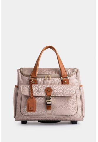 Maleta De Viaje Bloom 2 En Jacquard Para Mujer Sistema Trolley Maleta De Viaje Bloom 2 En Jacquard Para Mujer Sistema Trolley Beige VÉLEZ Vélez