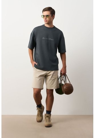 Camiseta Relaxed Fit Para Hombre Camiseta Relaxed Fit Para Hombre Gris Pistola XXL VÉLEZ Vélez