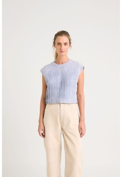Camisa Clavel En Cuero Gamuza Para Mujer Detalle Prenses Camisa Clavel En Cuero Gamuza Para Mujer Detalle Prenses Azul Claro L VÉLEZ