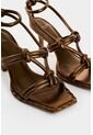 Sandalia Tacón De Cuero Para Mujer Ocaso Sandalia Tacón De Cuero Para Mujer Ocaso Bronce 39 VÉLEZ de Vélez