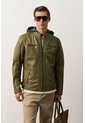Chaqueta Belmont De Cuero Para Hombre Capucha Y Pechera Chaqueta Belmont De Cuero Para Hombre Capucha Y Pechera Verde Oliva M VÉLEZ de Vélez