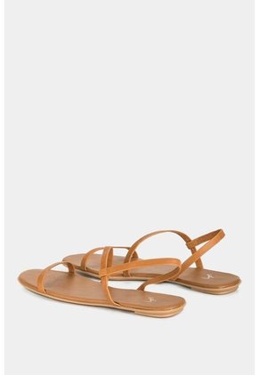 Sandalia Plana Pomelo De Cuero Para Mujer Tiras Delgadas Sandalia Plana Pomelo De Cuero Para Mujer Tiras Delgadas Miel 37 Vélez