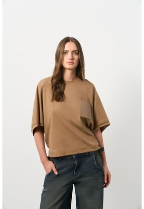 Camiseta Ópalo Para Mujer Manga Ranglan Camiseta Ópalo Para Mujer Manga Ranglan Miel M VÉLEZ