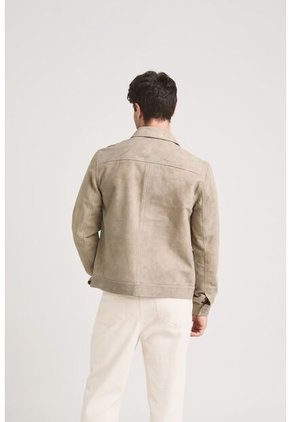 Chaqueta Zambeze De Gamuza Para Hombre Cuello Camisero Chaqueta Zambeze De Gamuza Para Hombre Cuello Camisero Gris XL Vélez