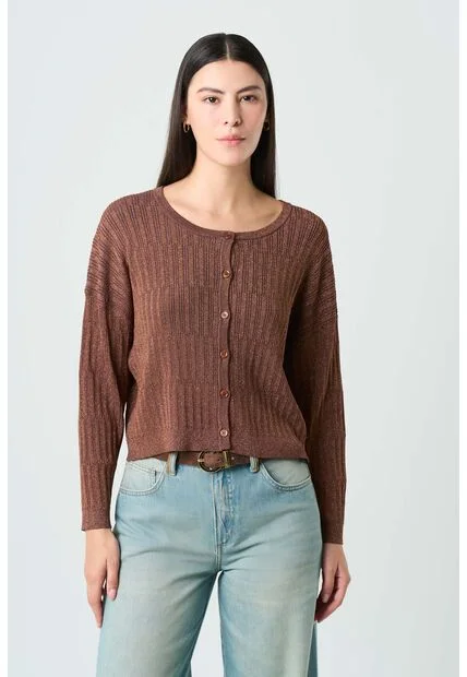 Cardigan Tejido Para Mujer Gael Cardigan Tejido Para Mujer Gael Bronce L VÉLEZ
