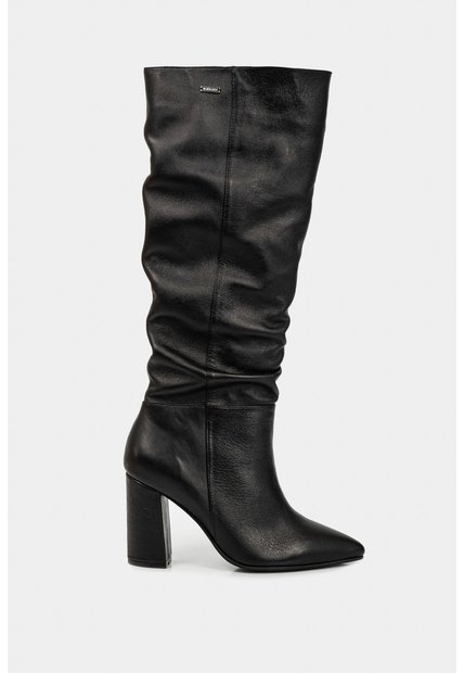 Botas Tacón Caña Alta Kaskai De Cuero Para Mujer Horma En Punta Negro Botas Tacón Caña Alta Kaskai De Cuero Para Mujer Horma En Punta Negro 36 VÉLEZ