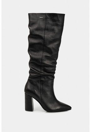 Botas Tacón Caña Alta Kaskai De Cuero Para Mujer Horma En Punta Negro Botas Tacón Caña Alta Kaskai De Cuero Para Mujer Horma En Punta Negro 36 VÉLEZ