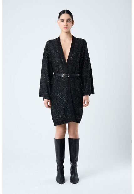 Cardigan Antares Para Mujer Tejido Cardigan Antares Para Mujer Tejido Negro XS VÉLEZ