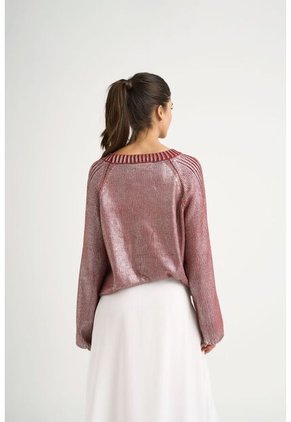 Sweater Star En Tejido Rectilíneo Para Mujer Efecto Metalizado Sweater Star En Tejido Rectilíneo Para Mujer Efecto Metalizado Vinotinto L VÉLEZ