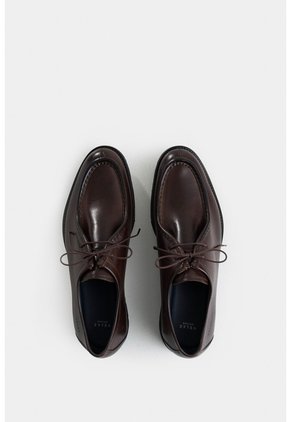 Zapatos De Cordón Acacia De Cuero Para Hombre Vena Tejida Zapatos De Cordón Acacia De Cuero Para Hombre Vena Tejida Cafe 45 VÉLEZ