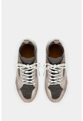 Tenis Deportivos Explorer De Cuero Y Capellada Tejida Para Hombre Efecto Envejecido Gris Tenis Deportivos Explorer De Cuero Y Capellada Tejida Para Hombre Efecto Envejecido Gris 43 Vélez