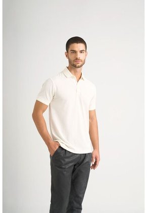 Polo Lucca Manga Corta Para Hombre Texturizada Polo Lucca Manga Corta Para Hombre Texturizada Crema XS VÉLEZ