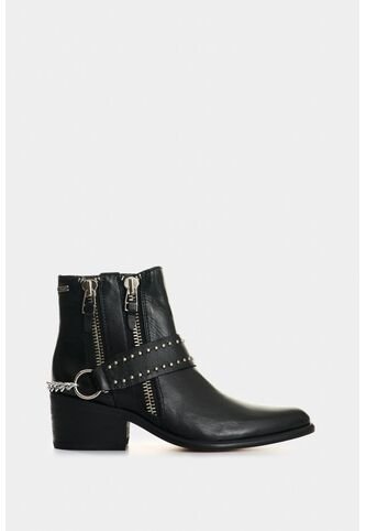 Botines Silueta Texana De Cuero Para Mujer Saturno Botines Silueta Texana De Cuero Para Mujer Saturno Negro 38 VÉLEZ Vélez