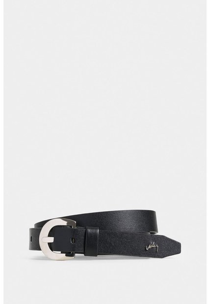 Cinturón Unifaz De Cuero Abatanado Para Mujer Con Puntera Hexagonal Cinturón Unifaz De Cuero Abatanado Para Mujer Con Puntera Hexagonal Negro S VÉLEZ