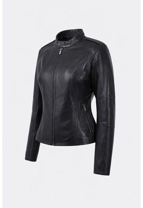 Chaqueta Rider De Cuero Para Mujer Fit Slim Chaqueta Rider De Cuero Para Mujer Fit Slim Negro XL VÉLEZ