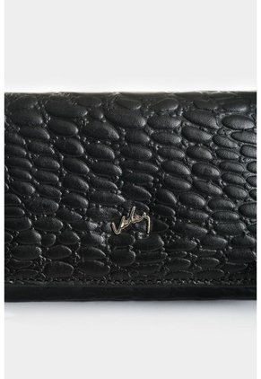 Billetera De Cuero Grabado Para Mujer Verona Billetera De Cuero Grabado Para Mujer Verona Negro VÉLEZ