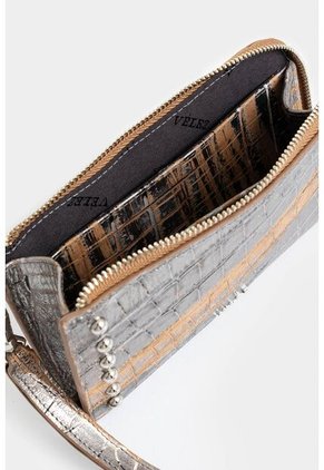 Billetera Holy De Cuero Folia Para Mujer Taches Billetera Holy De Cuero Folia Para Mujer Taches Plata VÉLEZ