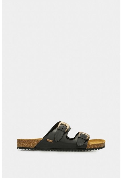 Sandalia Plana Pilos De Cuero Para Mujer Suela Corcho Sandalia Plana Pilos De Cuero Para Mujer Suela Corcho Negro 38 VÉLEZ